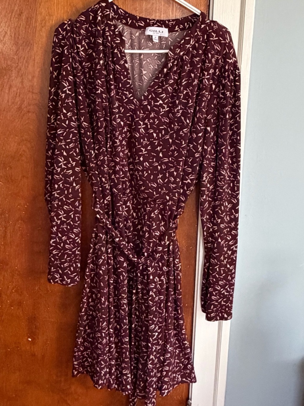 Jonas Split Neck Knit Dress, Maroon